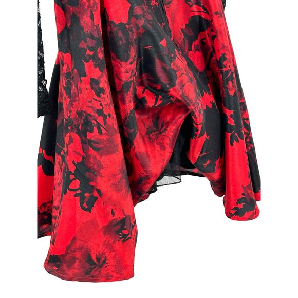 City Triangles Prom Cocktail two Piece Party Black Red Lace Juniors Size 5 - Picture 6 of 12